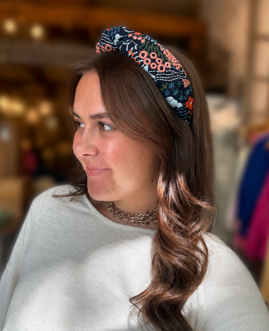 Embroidered Floral Headband