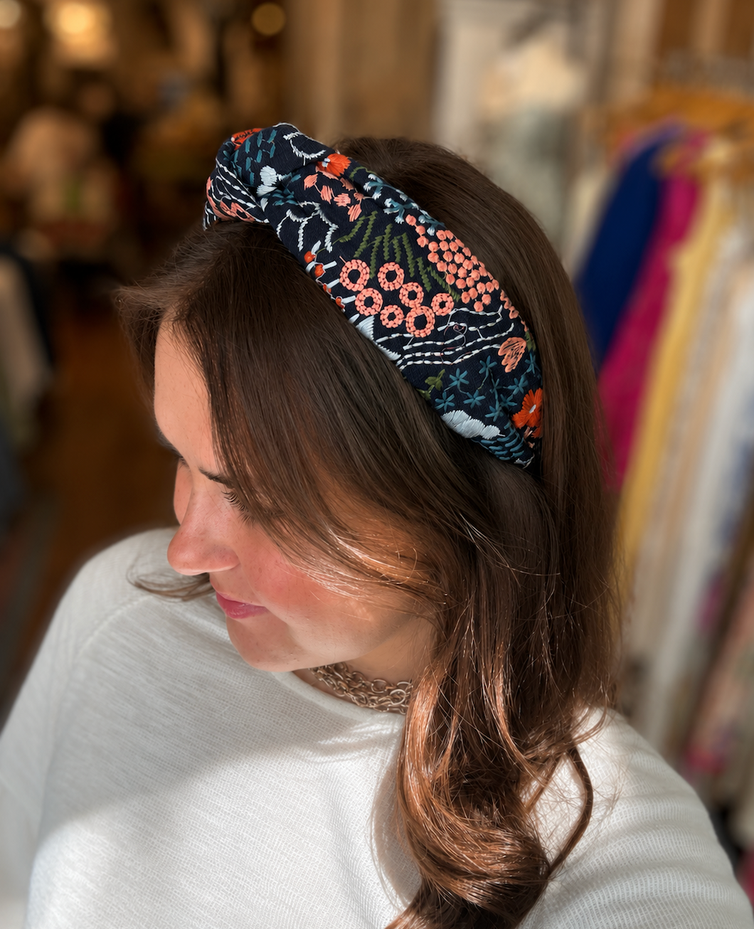 Embroidered Floral Headband