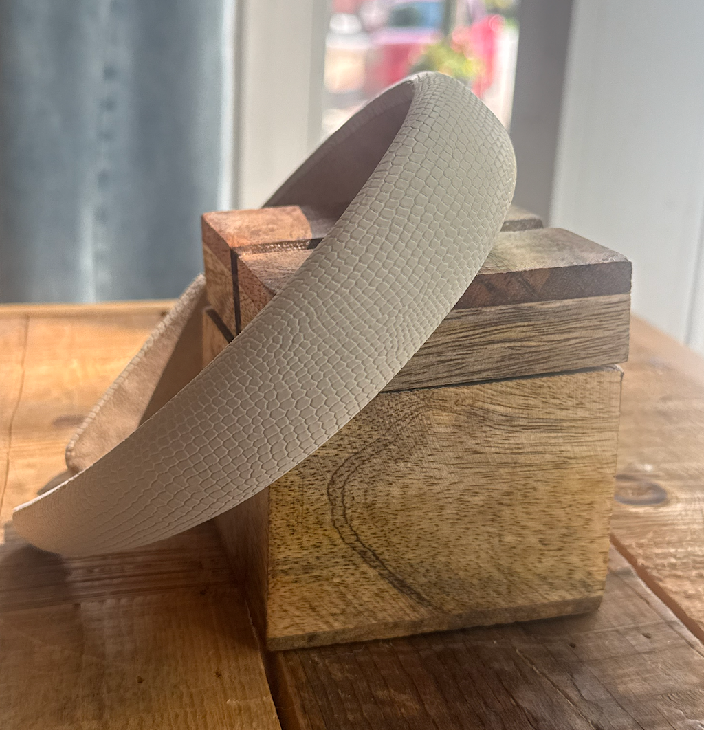 Cream Leather Headband
