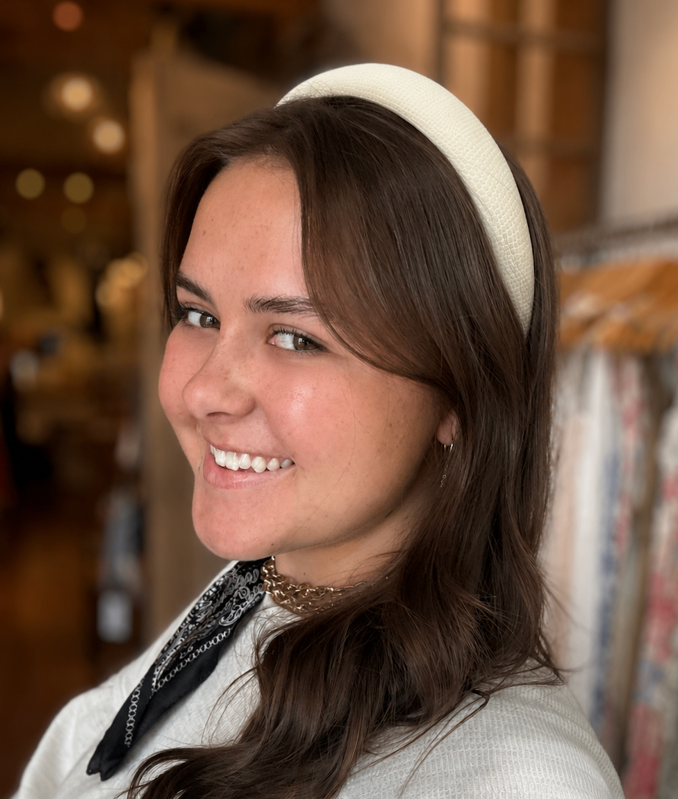 Cream Leather Headband
