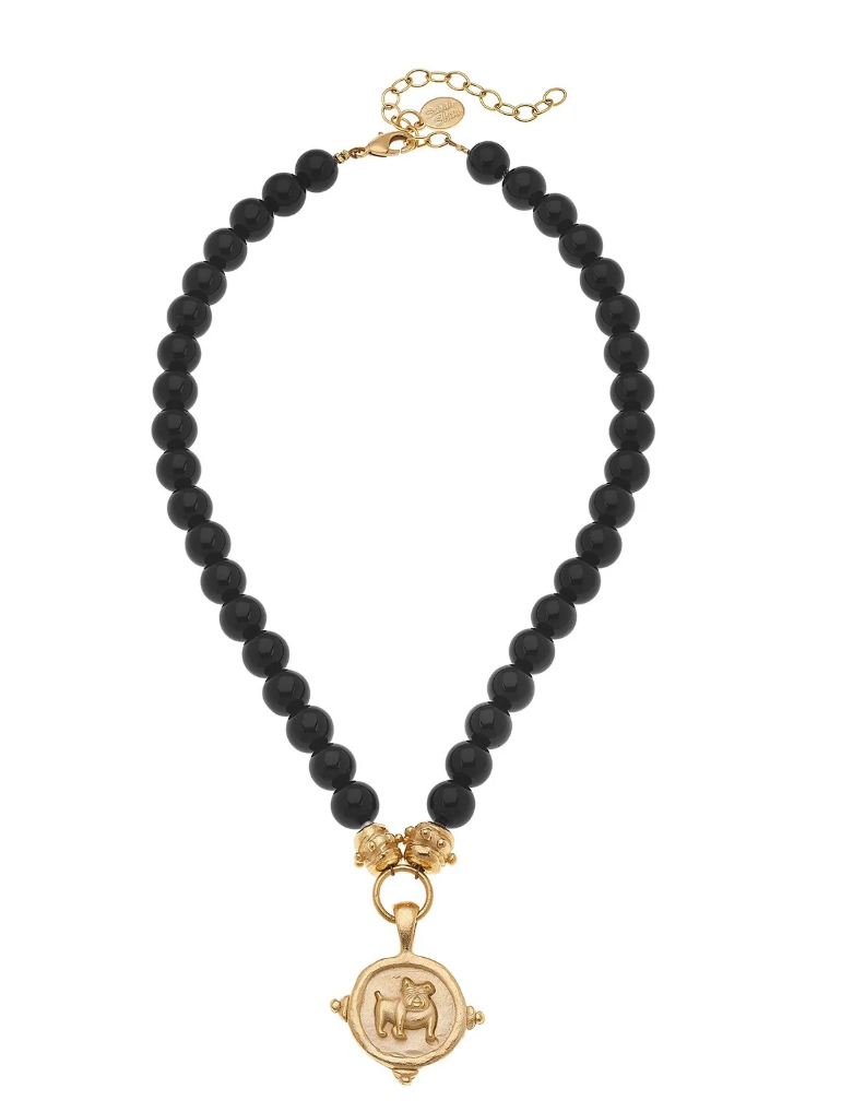 Bulldog Onyx Necklace by Susan Shaw