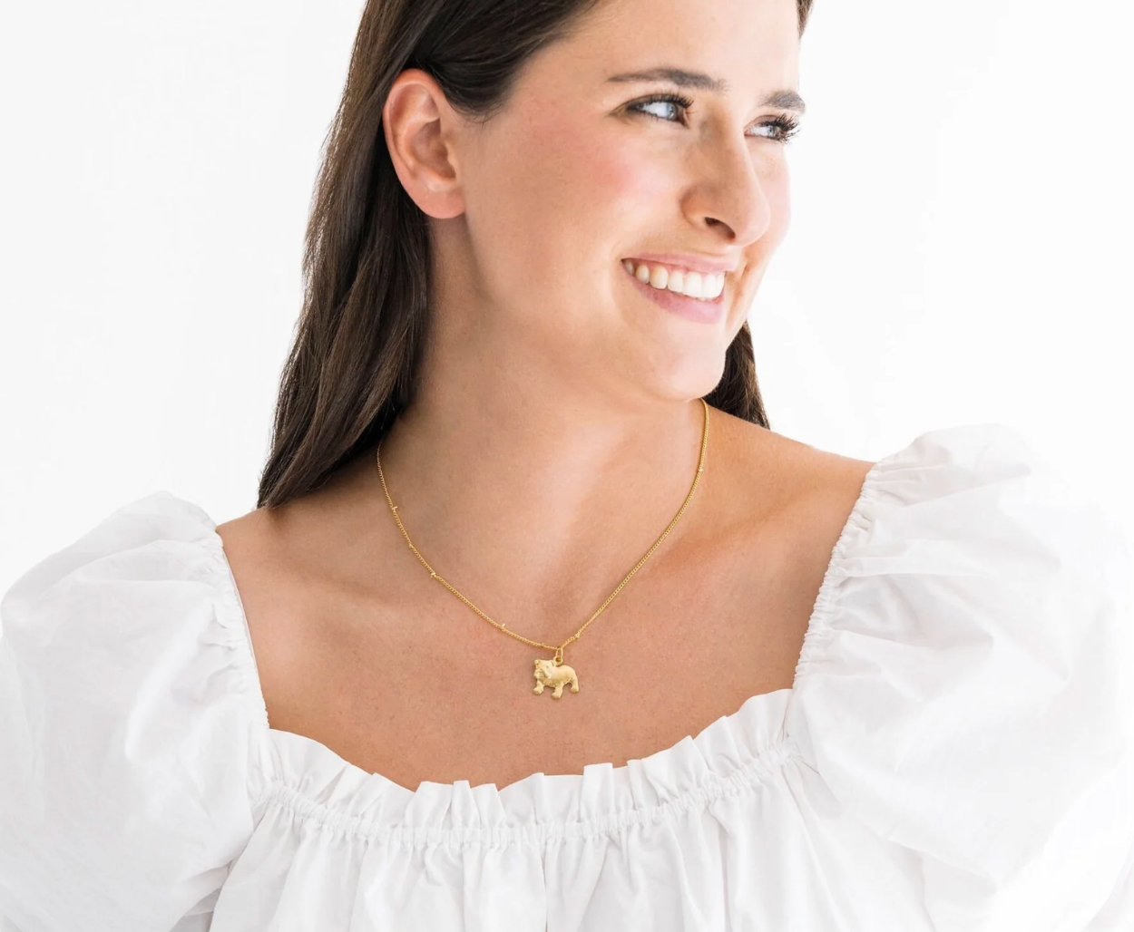 Dainty Bulldog Necklace by Susan Shaw