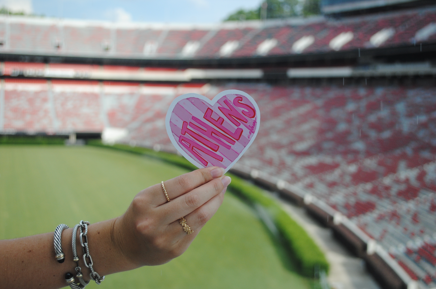 UGA Athens GA pink heart sticker