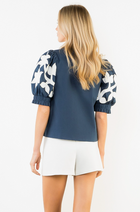 “BEAUTIFUL NAME” NAVY TOP