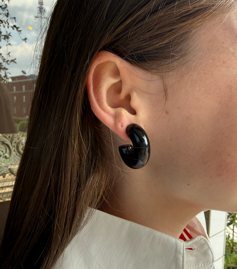"DAWG DAYS" BLACK HOOP EARRINGS