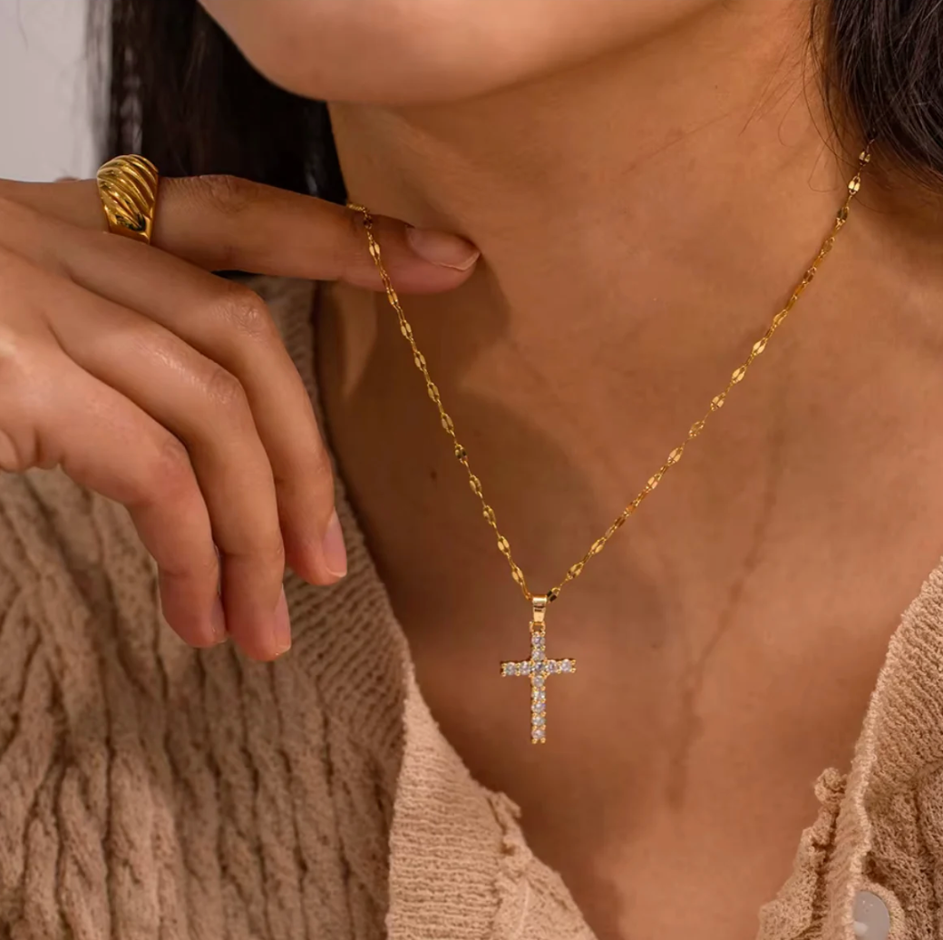 GLAM CROSS NECKLACE by Katie Rae
