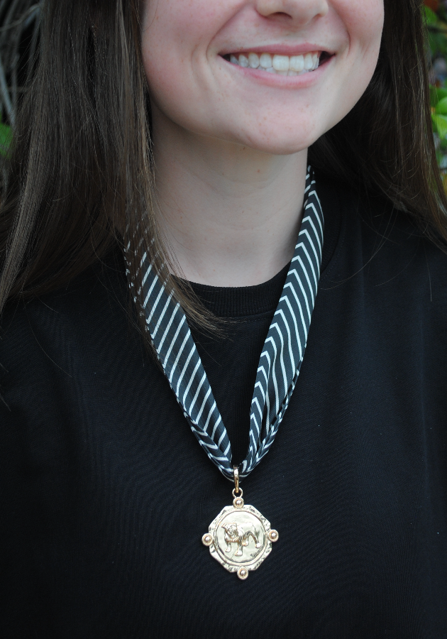 "BULLDOG LEGACY" Small Scarf Charm Necklace