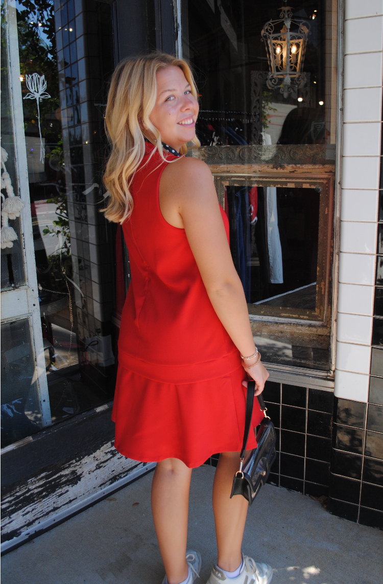"TAILGATE DARLING" Drop-Waist Mini Dress