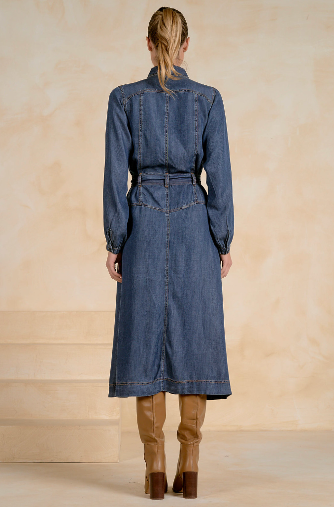 "WESTERN WANDER" Denim Maxi Dress by ELAN