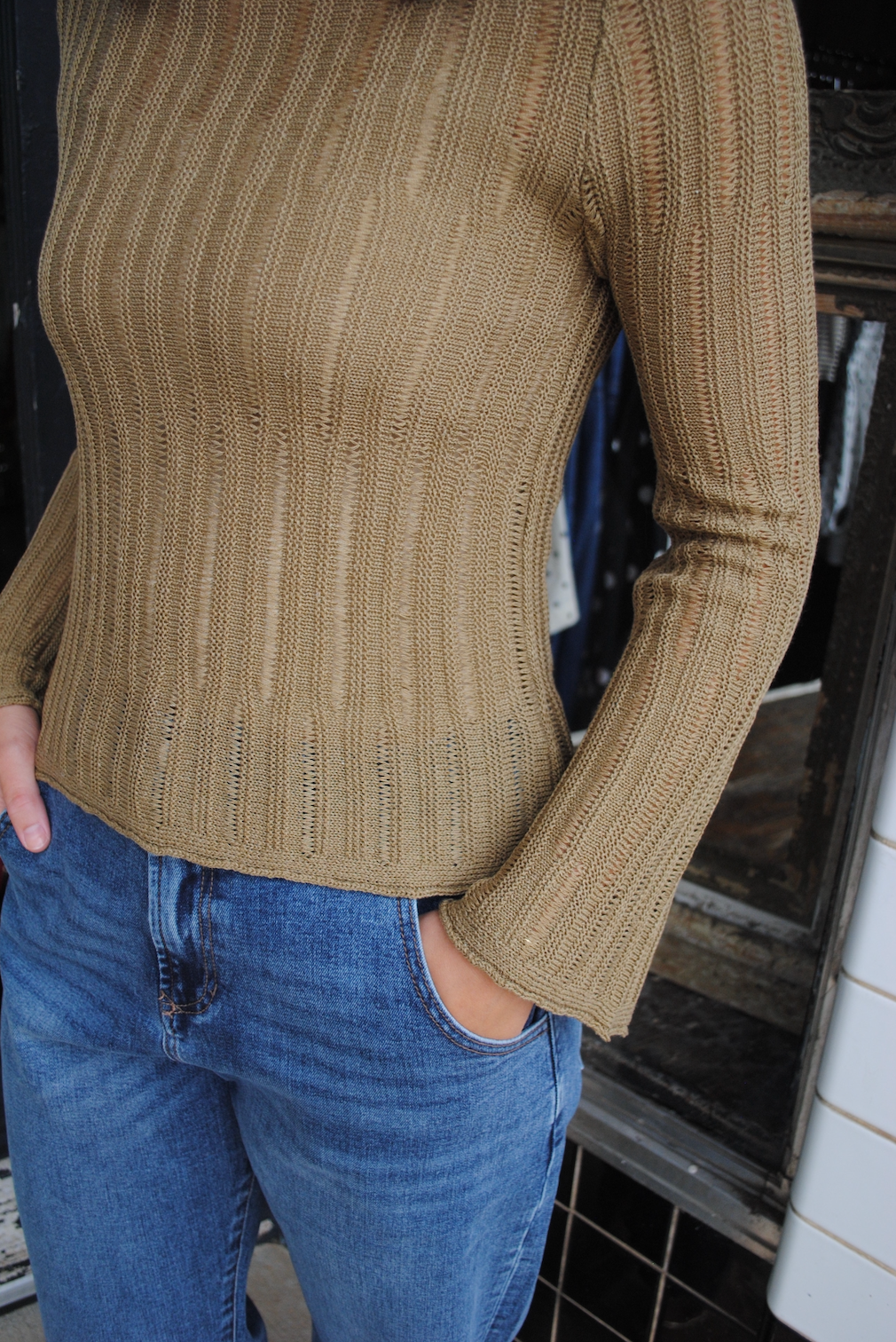 AMARA OPEN WEAVE SWEATER TOP