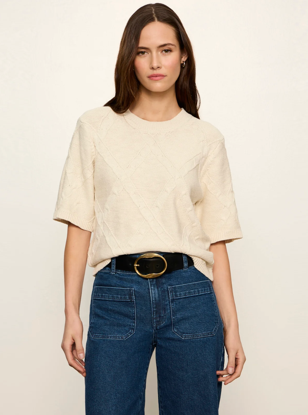 "DIAMOND STITCH SWEATER TEE" by Sanctuary