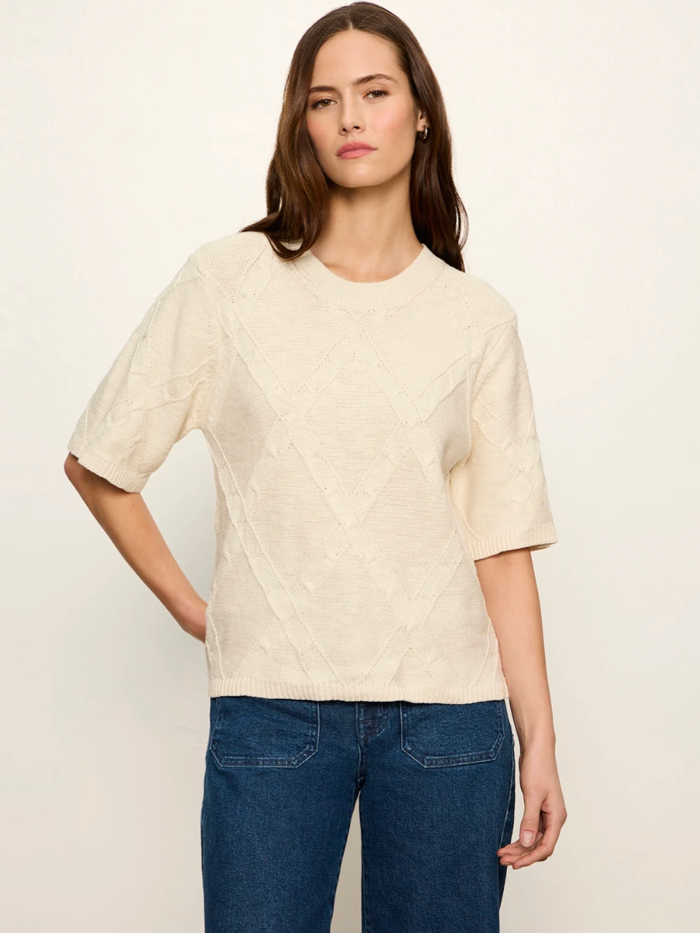 "DIAMOND STITCH SWEATER TEE" by Sanctuary