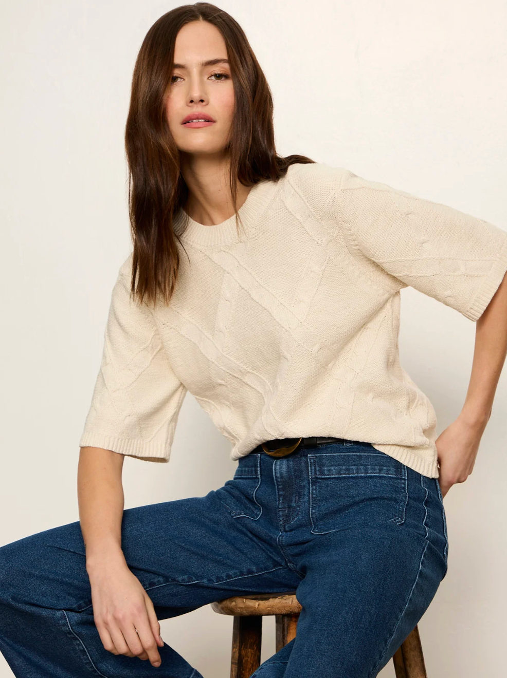 "DIAMOND STITCH SWEATER TEE" by Sanctuary