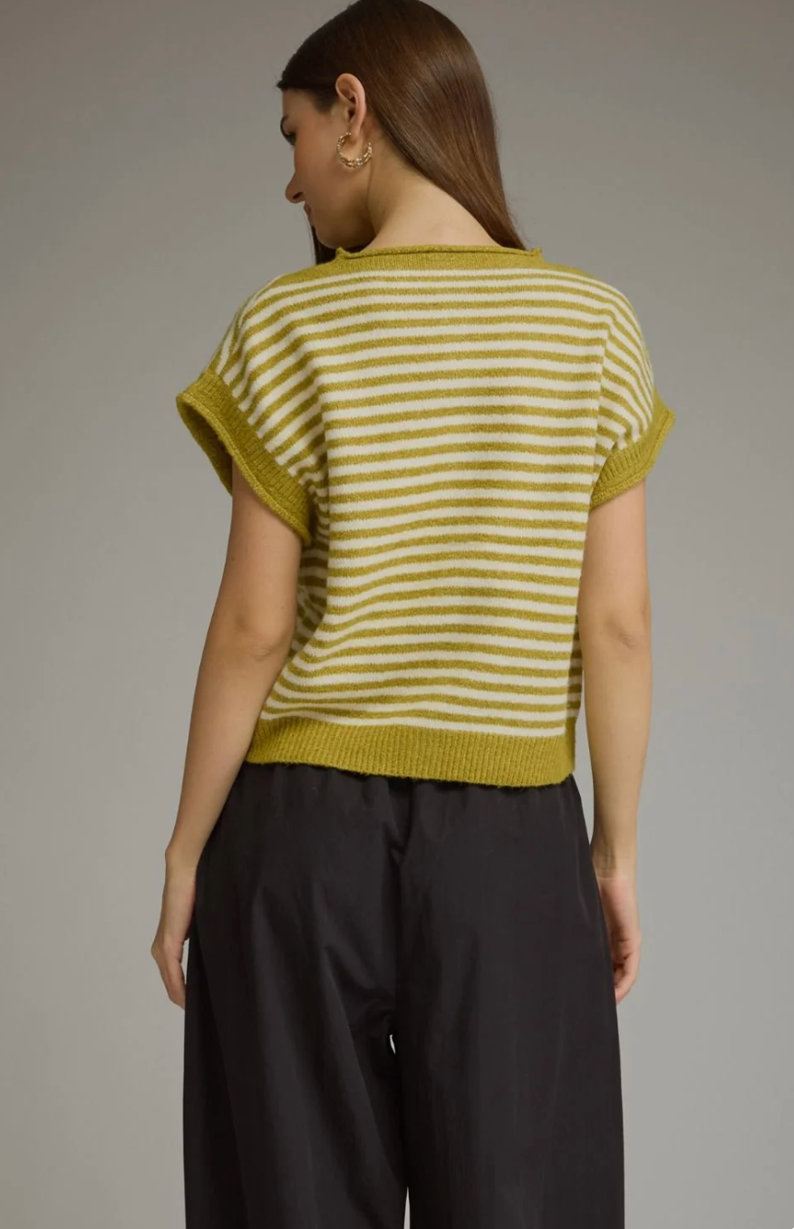 "GOLDEN HOUR" Striped Button-Up Sweater
