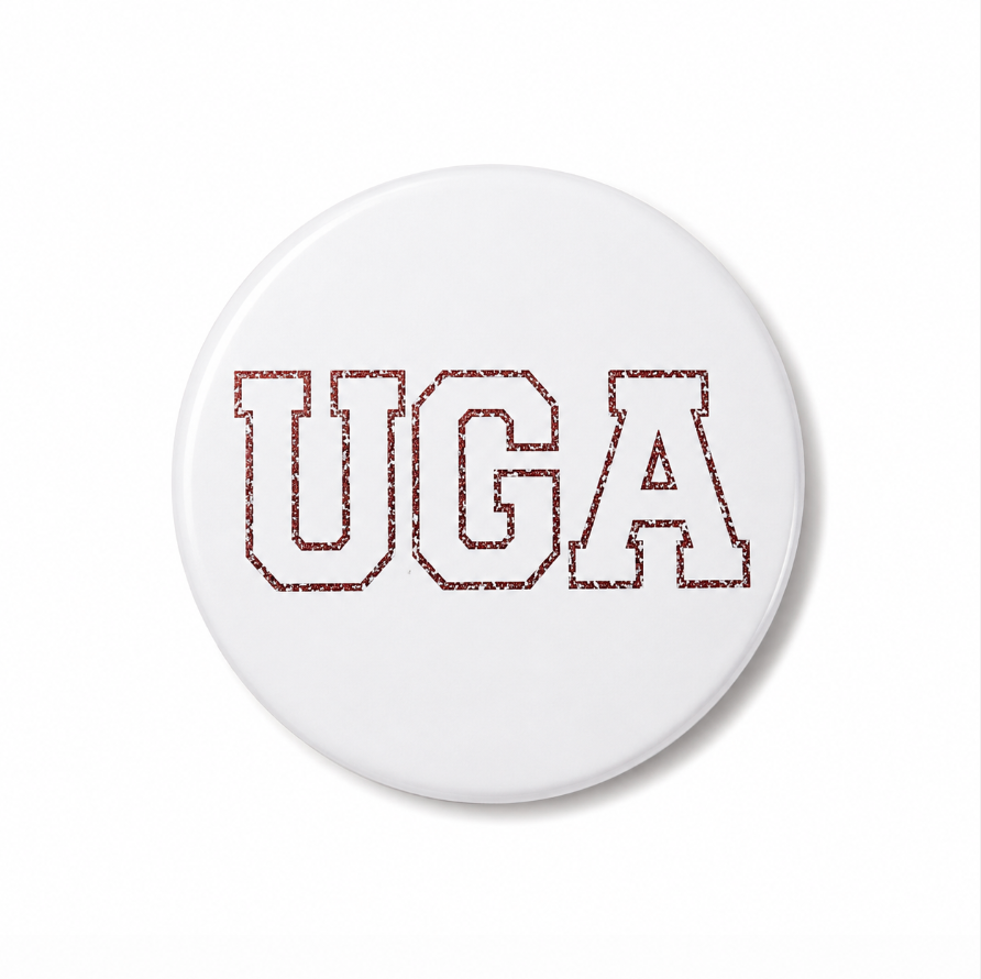 "UGA" White Gameday Pin