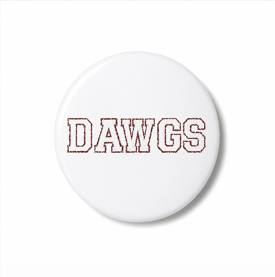 "DAWGS" White Gameday Pin