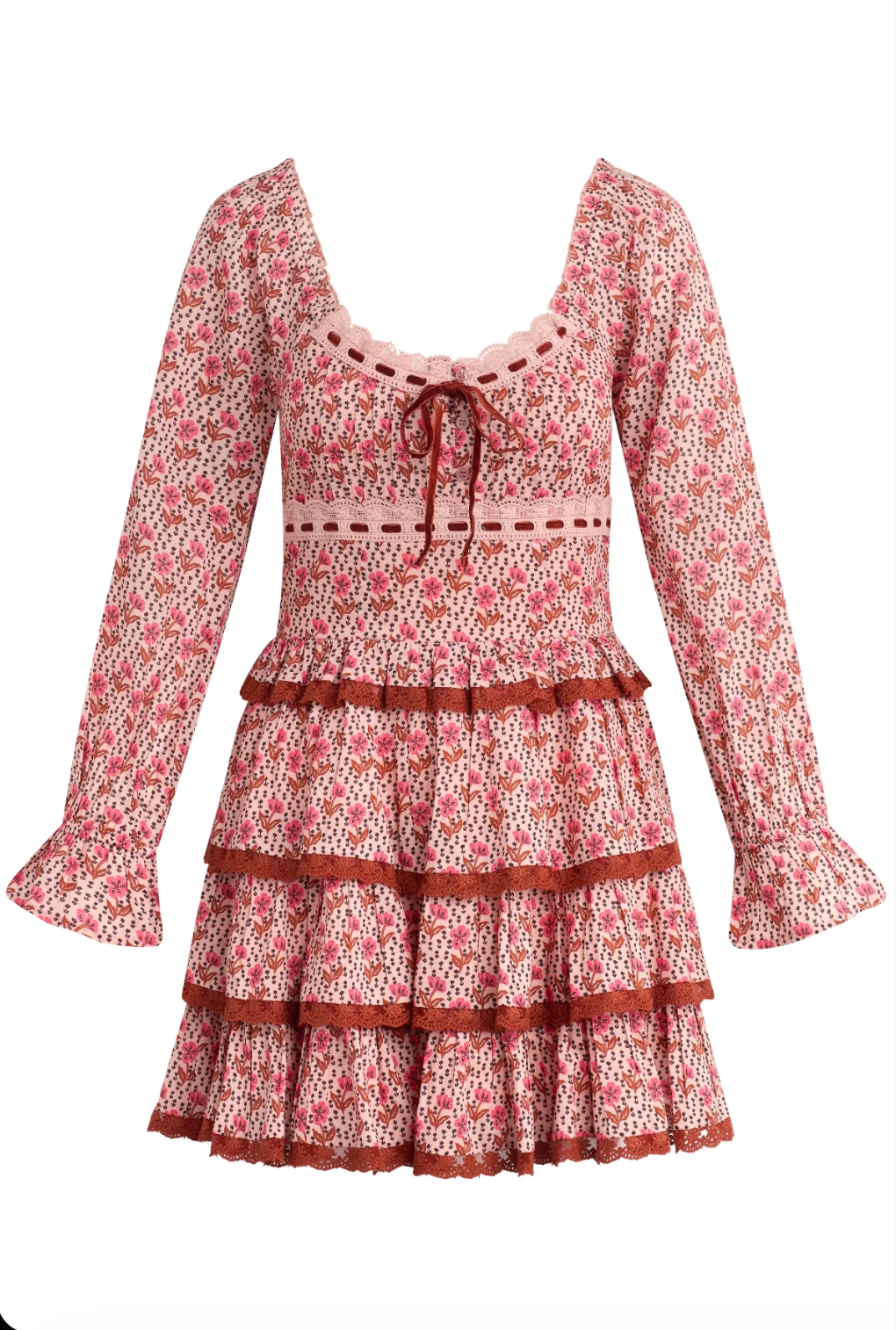 “ROSEWOOD ROMANCE” Tiered Mini Dress