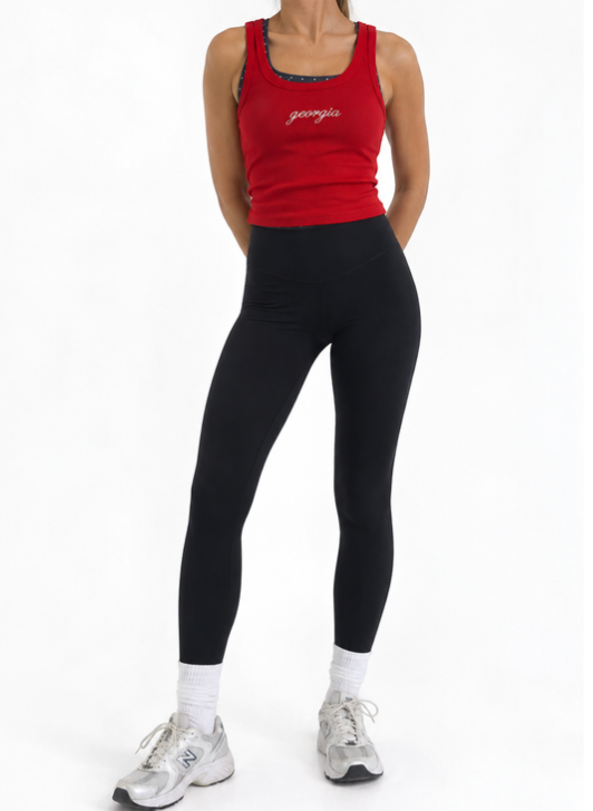"SPOTTED IN ATHENS" Black Polka-Dot Leggings