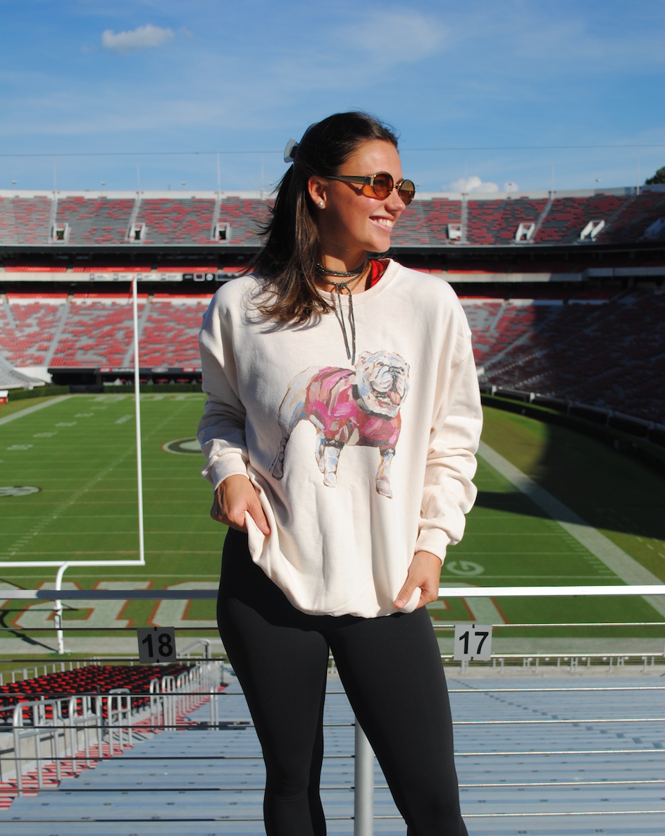 "DAWGS DAYS" Watercolor Bulldog Sweatshirt