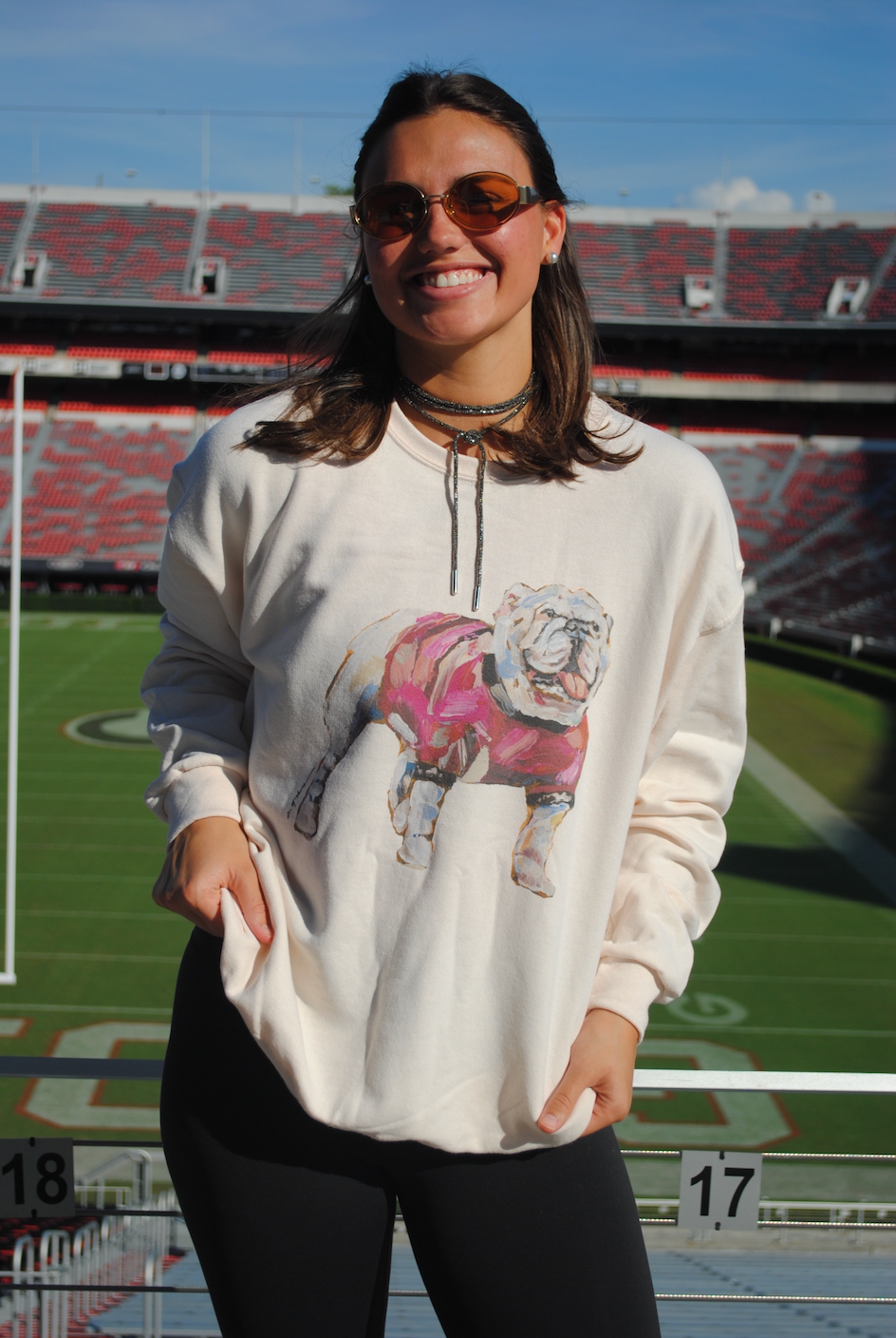 "DAWGS DAYS" Watercolor Bulldog Sweatshirt