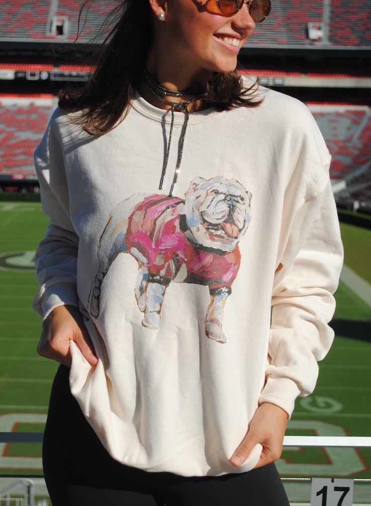 "DAWGS DAYS" Watercolor Bulldog Sweatshirt