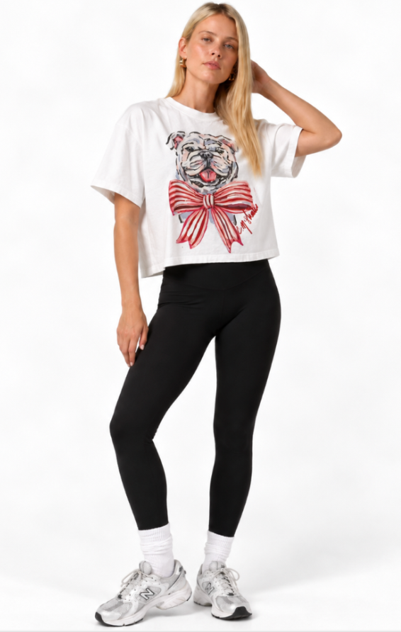 "DAWG DARLING" Short Sleeve Watercolor Boxy Tee