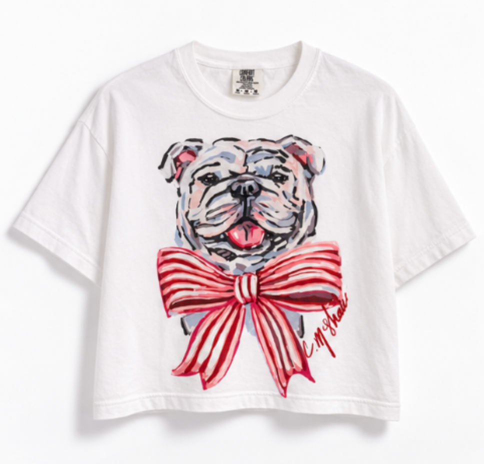 "DAWG DARLING" Short Sleeve Watercolor Boxy Tee