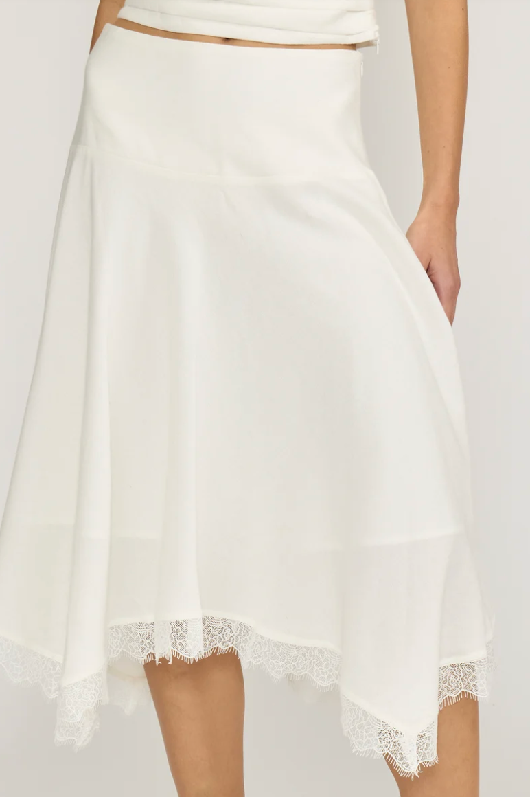 LALI LACE TRIM MIDI SKIRT