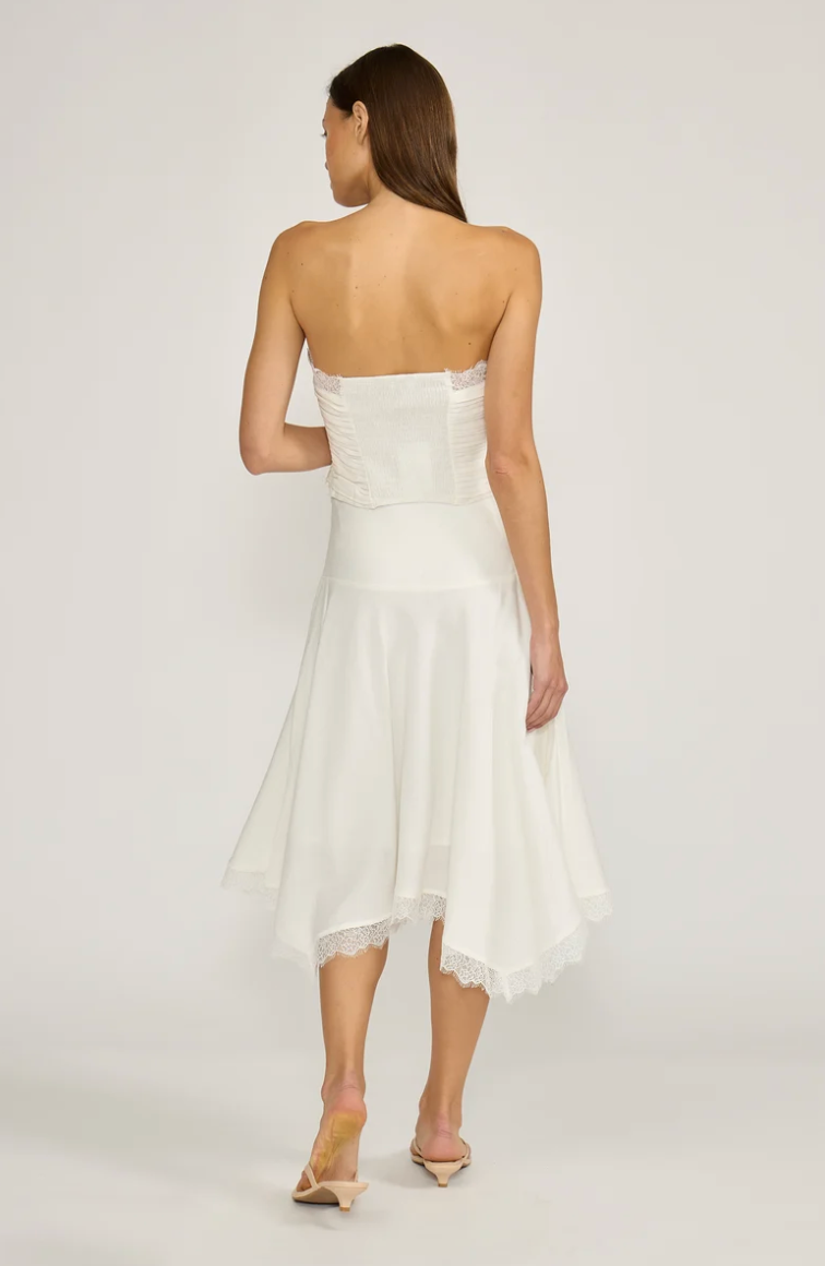 LALI LACE TRIM MIDI SKIRT