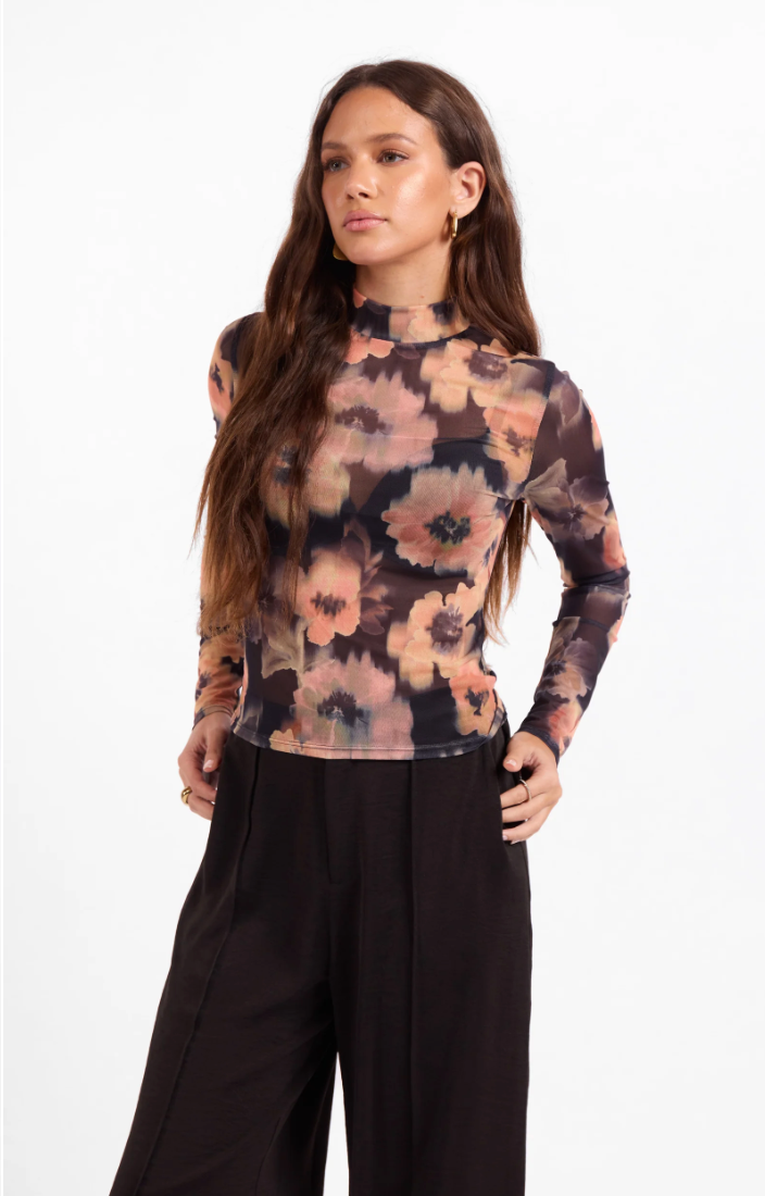 GARDEN GRIT MULTI PRINT KNIT TOP