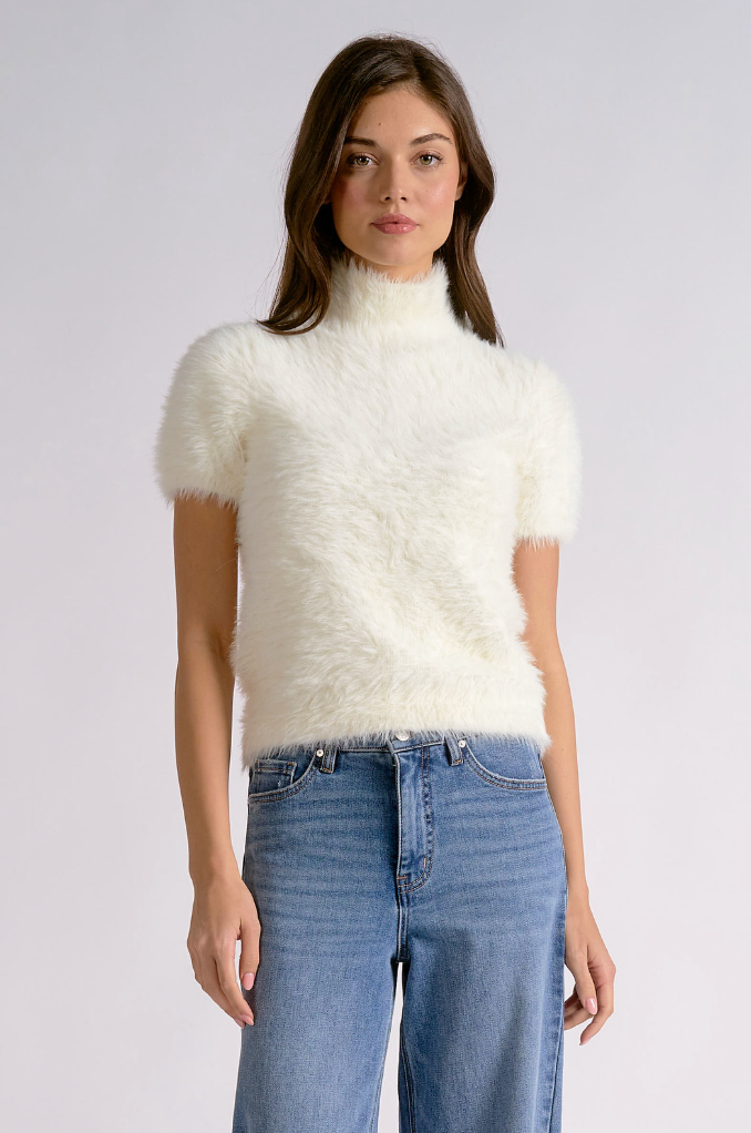 WHITE AS SNOW FUZZY SWEATER by ELAN