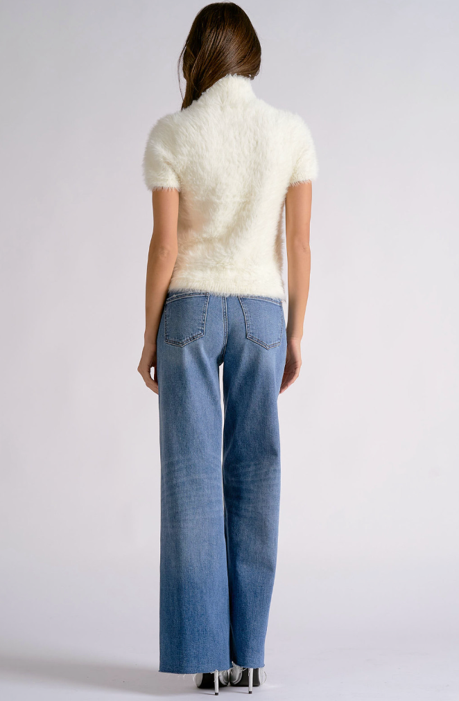 WHITE AS SNOW FUZZY SWEATER by ELAN