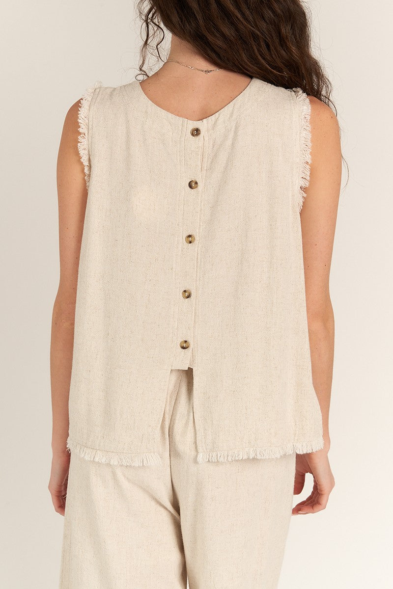 "SLOW TO SPEAK" SLEEVELESS TOP