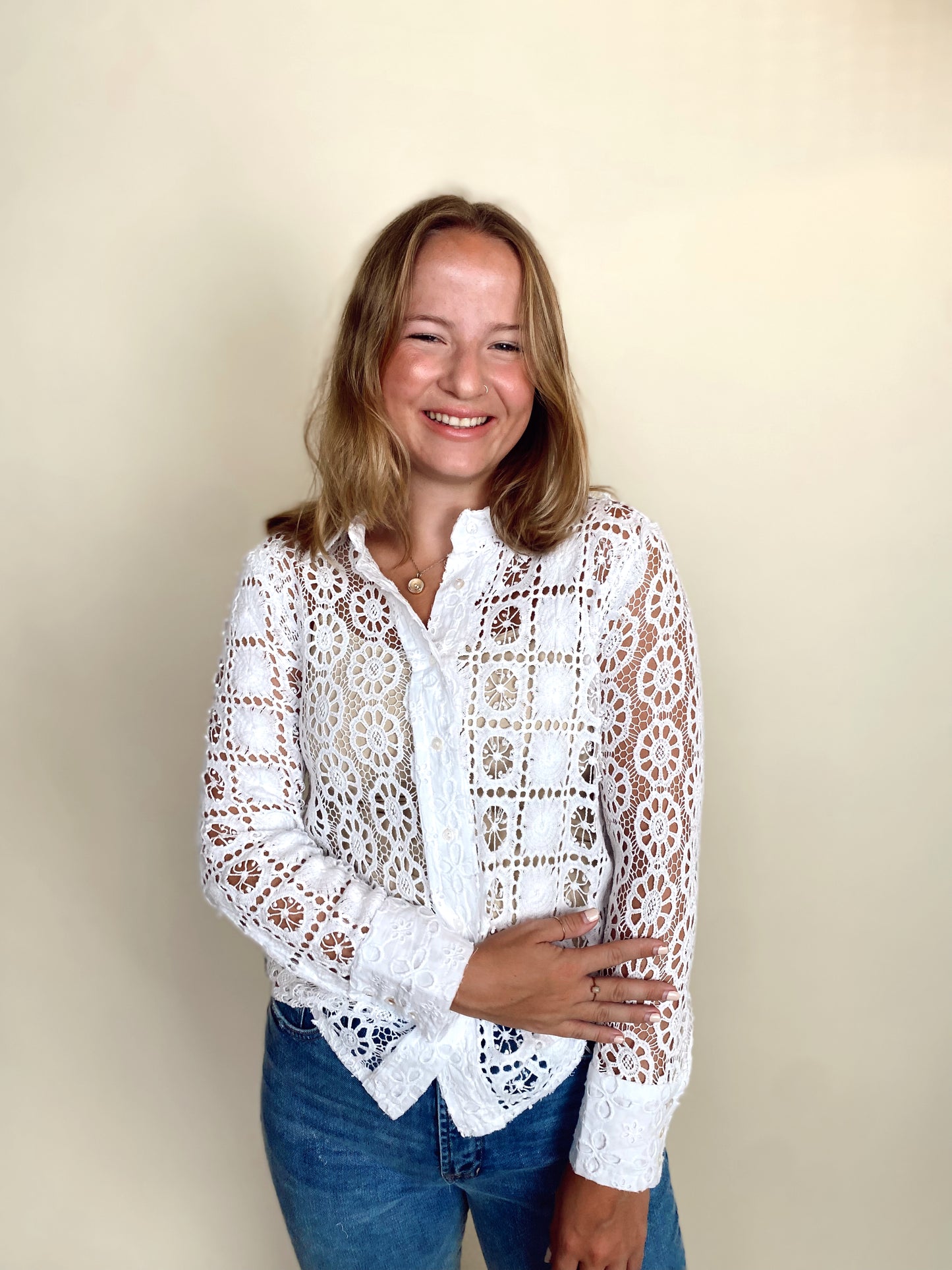 CROCHET BUTTON UP TOP