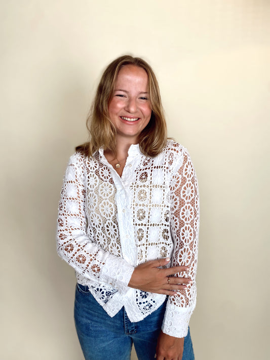 CROCHET BUTTON UP TOP