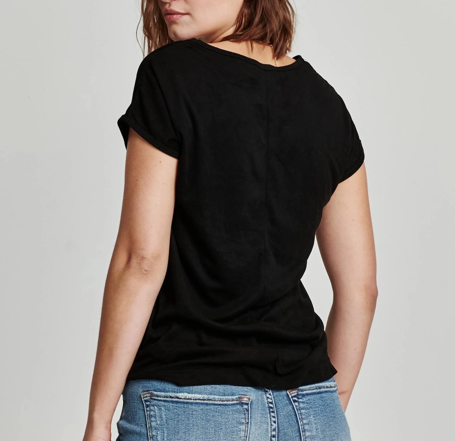 LACEY SUEDE DOLMAN SLEEVE TOP