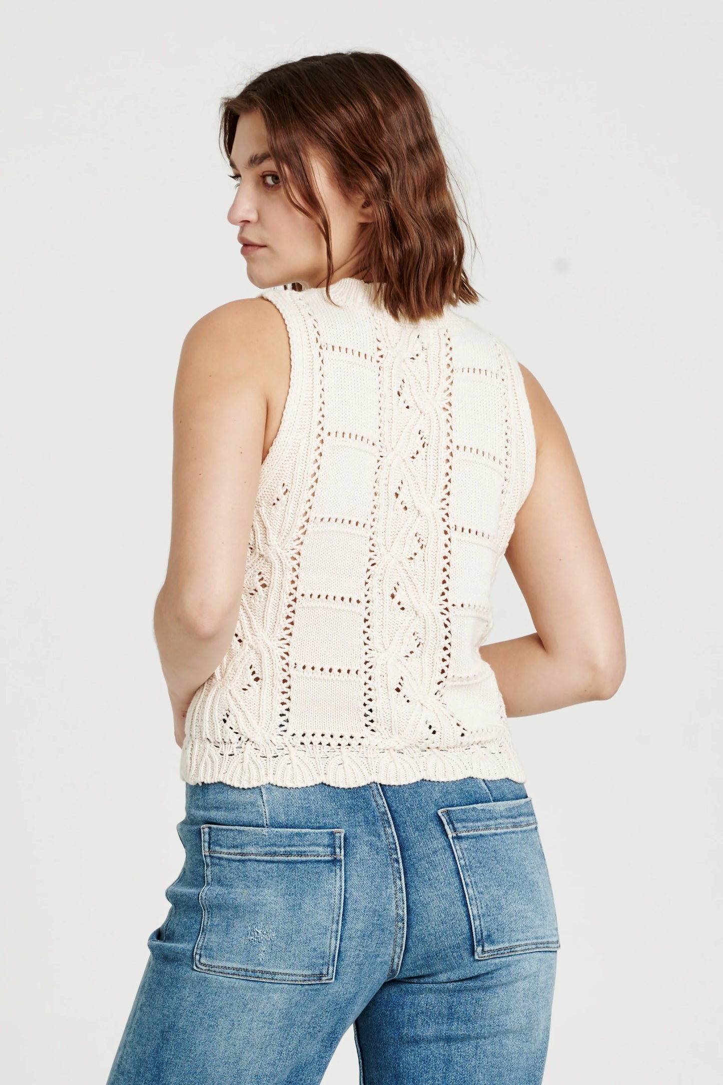 LORELEI CABLE KNIT TANK SWEATER