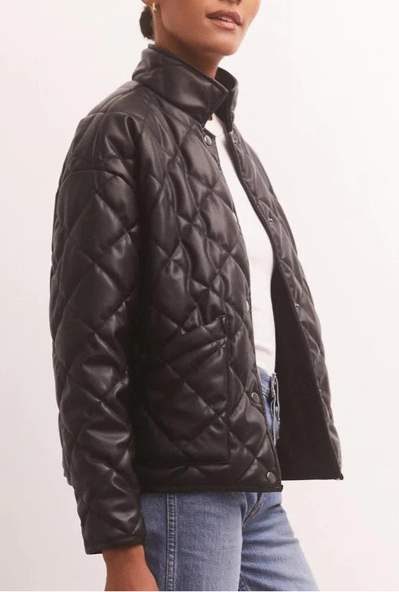 HERITAGE FAUX LEATHER JACKET