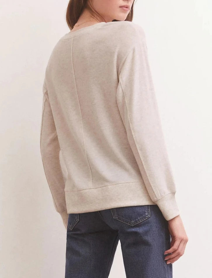 WILDER CLOUD V-NECK LS TOP