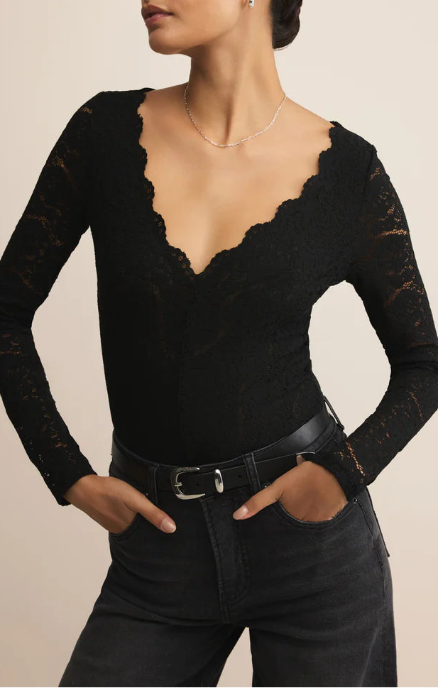 NIGHTFALL LACE BODYSUIT by Z Supply