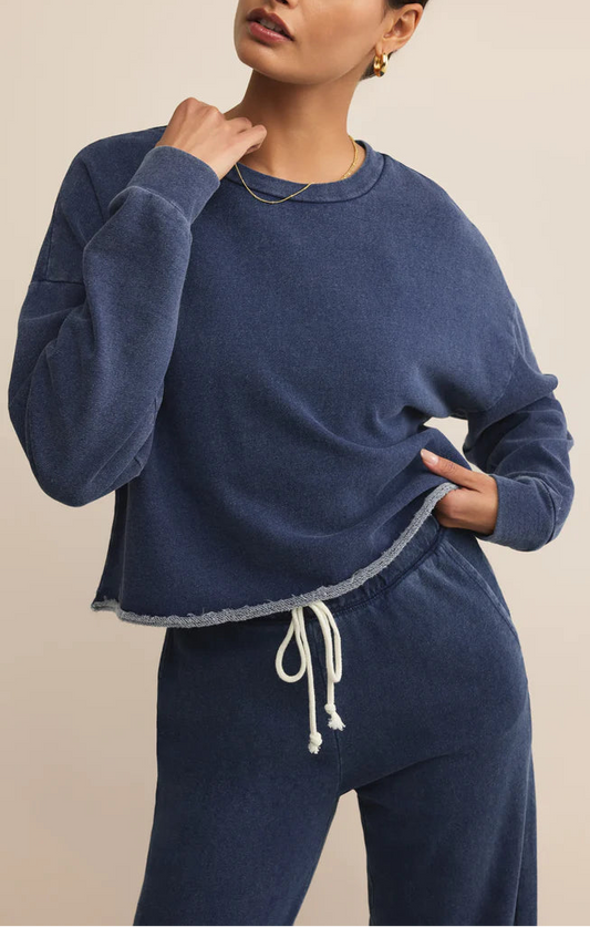 CIRCUIT KNIT DENIM SWEATSHIRT by Z Supply