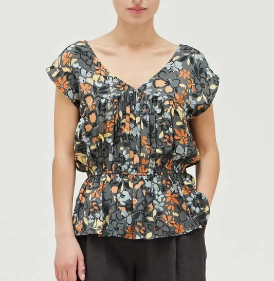 AVERY SHIRRED BLOUSE