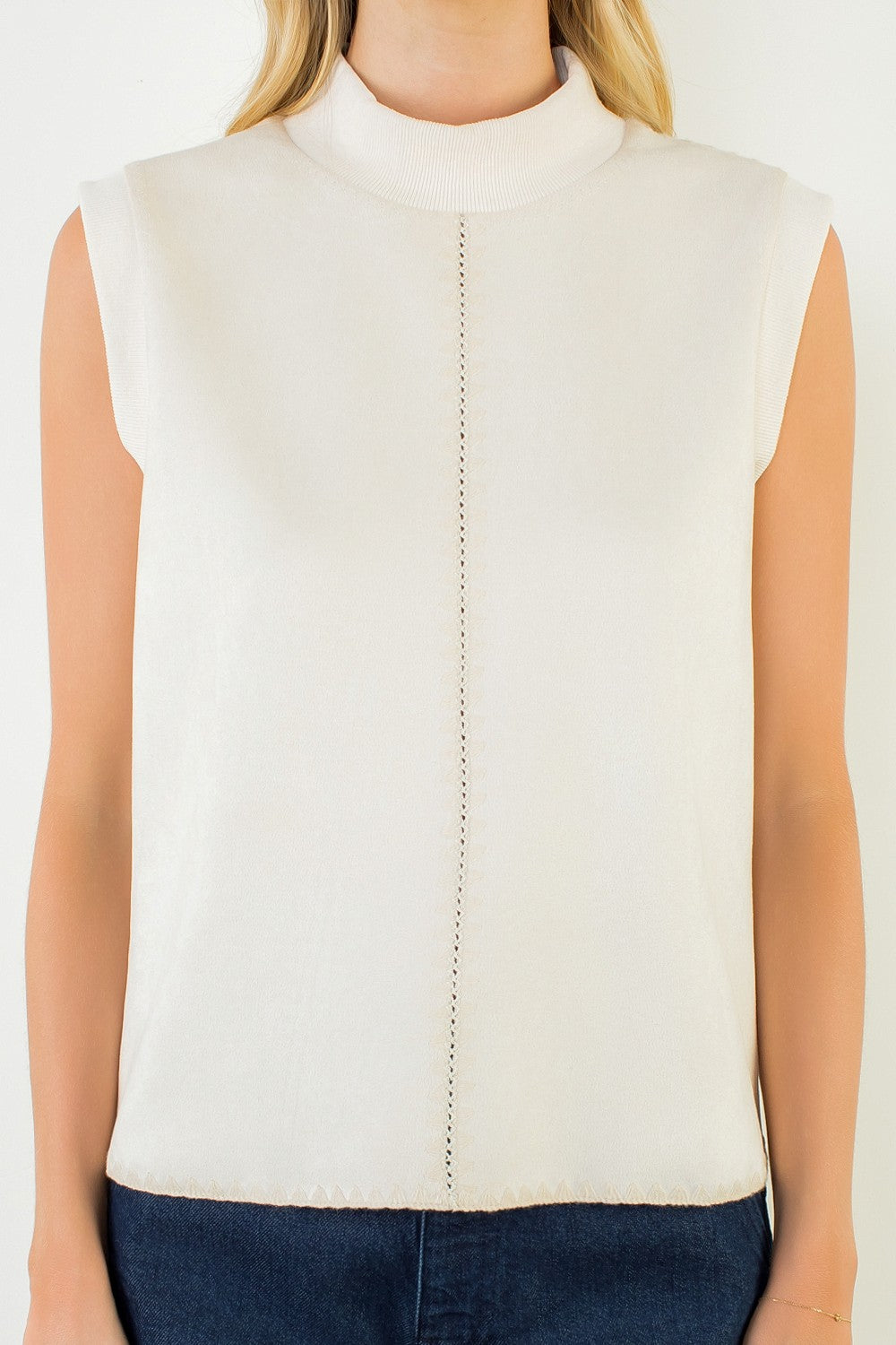 "SLEEVELESS SUEDE TOP" by THML