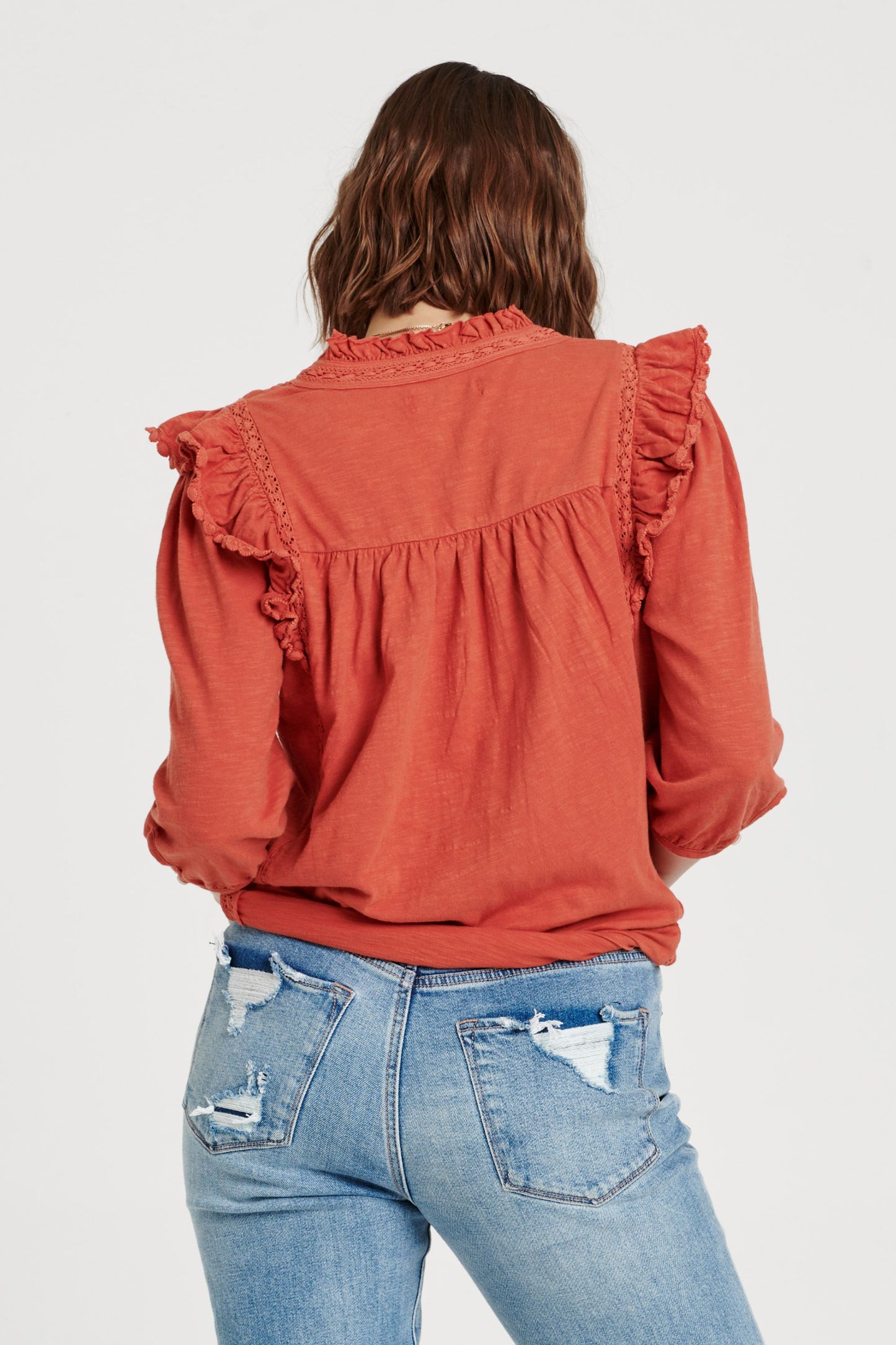 KENDALL PLEATED YOKE TOP