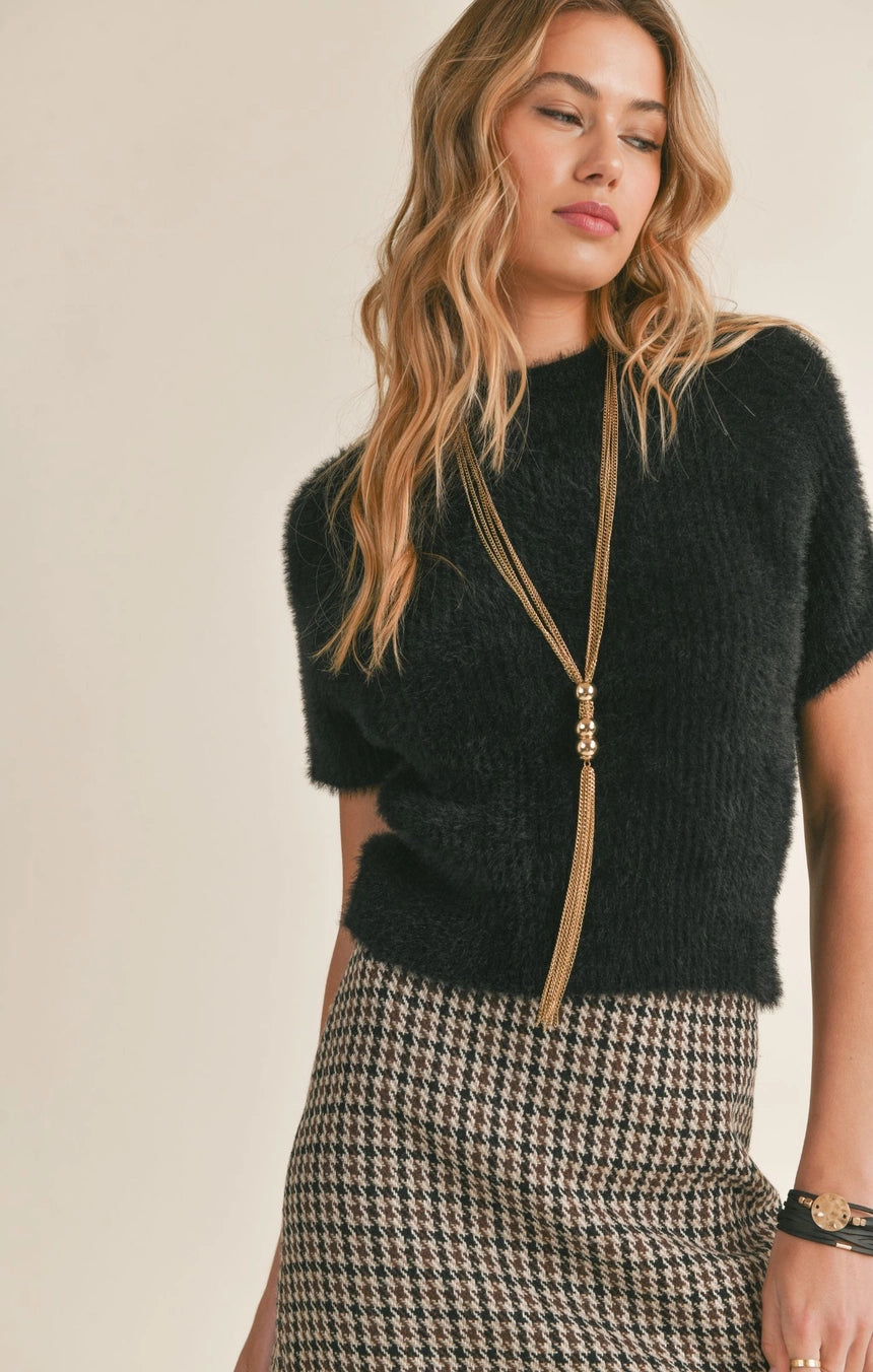 RUDY RIBBED SHORTSLEEVE SWEATER