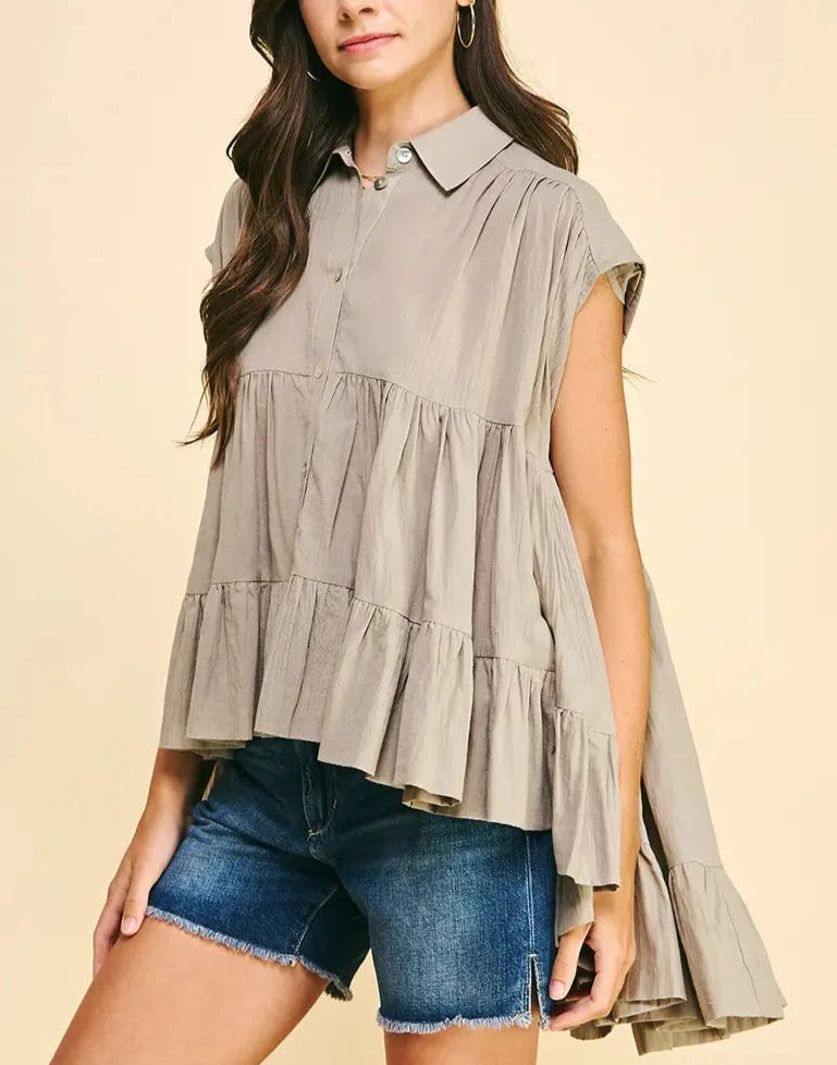 SLEEVELESS TUNIC BLOUSE