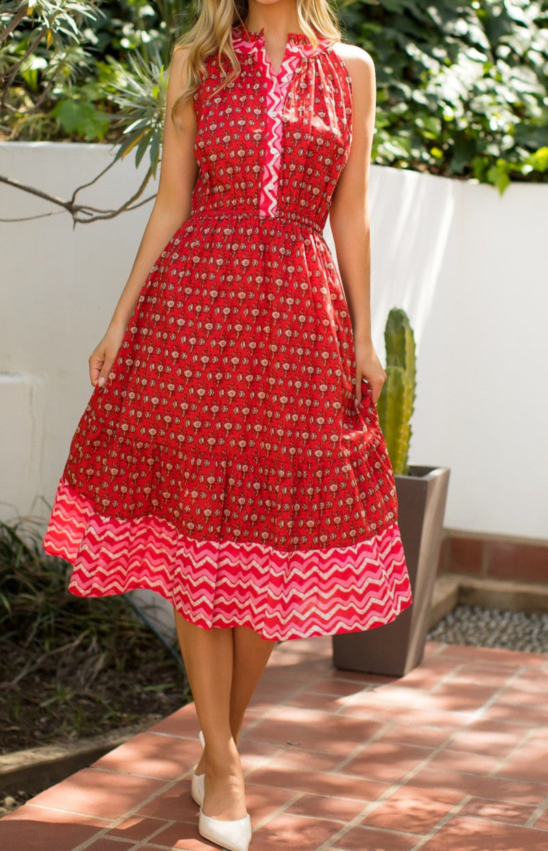 "LAMP UNTO MY FEET" MIDI DRESS