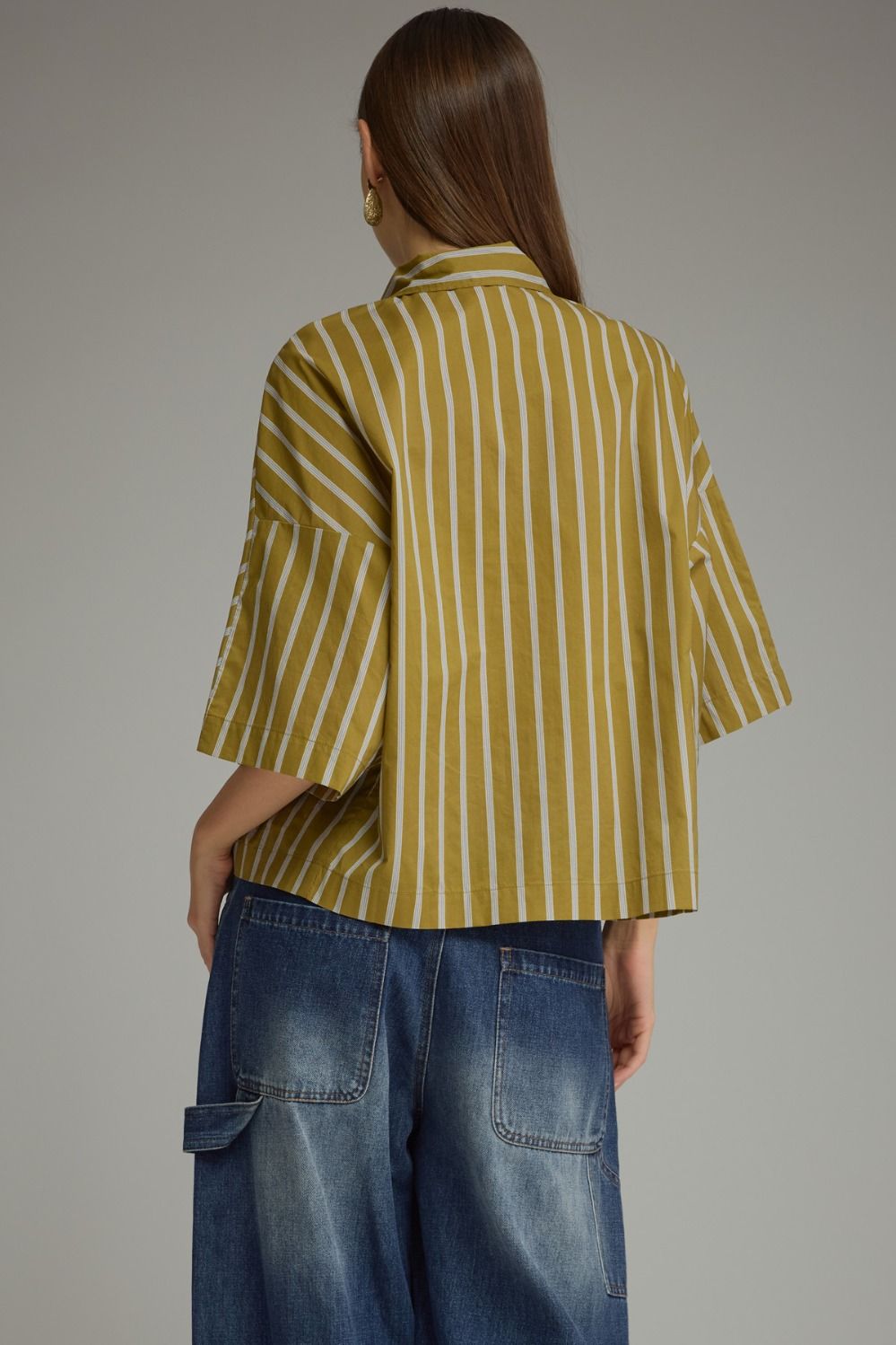 "THE OLIVE BRANCH" Tie-Neck Stripe Top