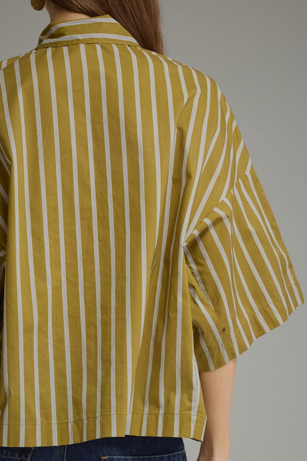 "THE OLIVE BRANCH" Tie-Neck Stripe Top
