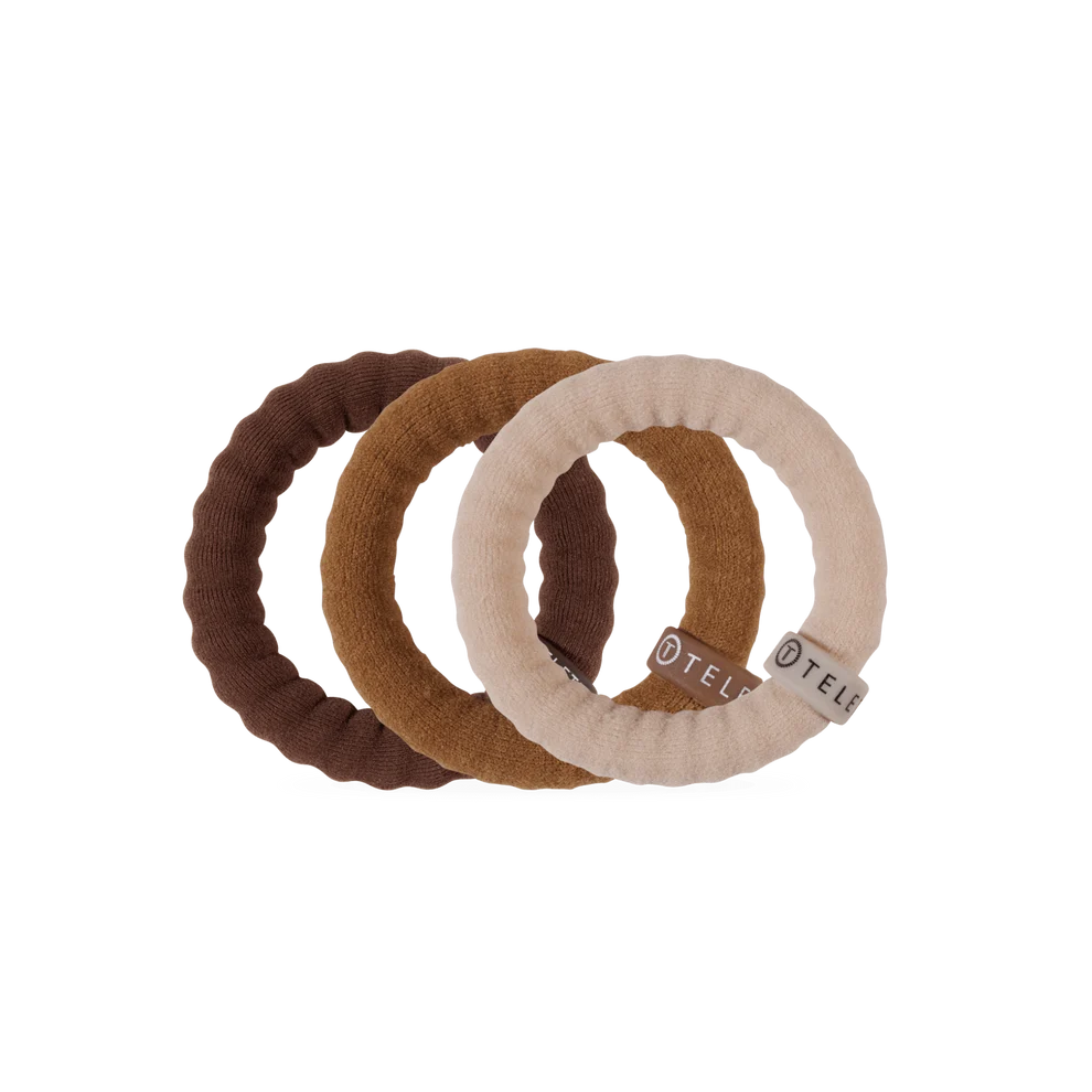 "ESPRESSO YOURSELF SMALL NYLON HAIR TIES" by Teleties